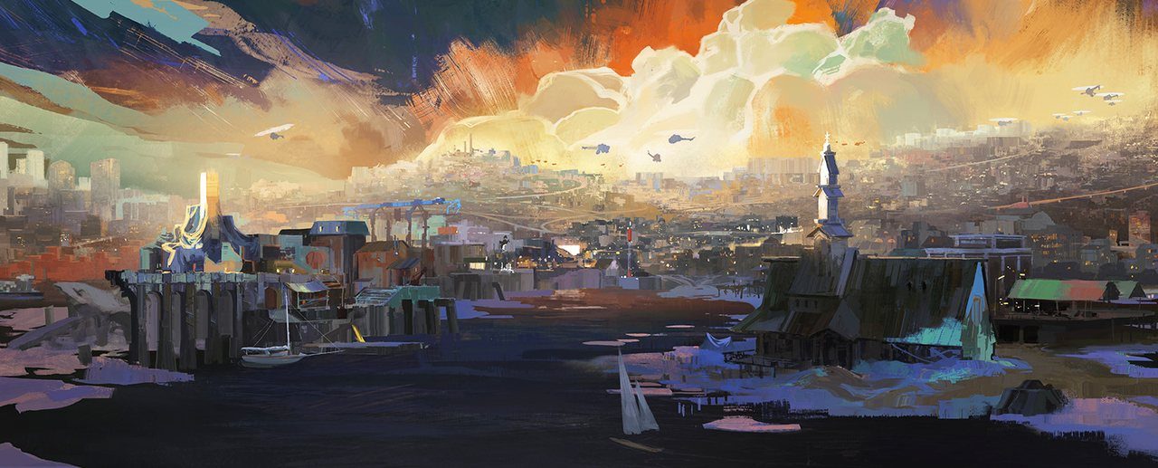 Disco Elysium - The Final Cut key art with the detective in a painterly style