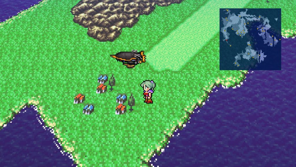 Pixel-art turn-based battle in the Final Fantasy VI Pixel Remaster